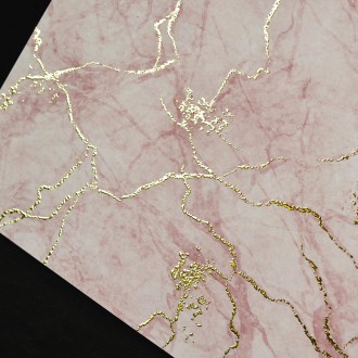Mramor růžový 9 3D Zlatý Plakát