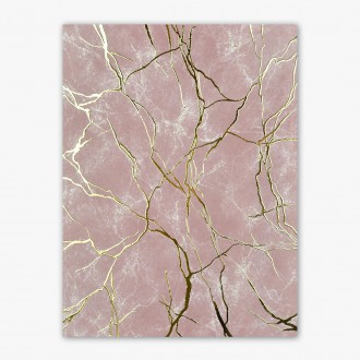 Mramor růžový 10 3D Zlatý Plakát