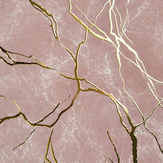 Mramor růžový 10 3D Zlatý Plakát