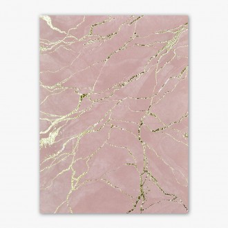 Mramor růžový 12 3D Zlatý Plakát