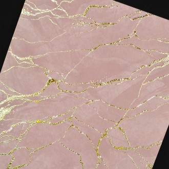 Mramor růžový 12 3D Zlatý Plakát