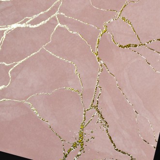 Mramor růžový 12 3D Zlatý Plakát