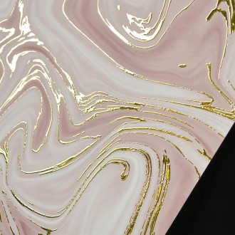 Mramor růžový 15 3D Zlatý Plakát