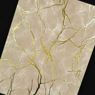Mramor Béžový 10 3D Zlatý Plakát
