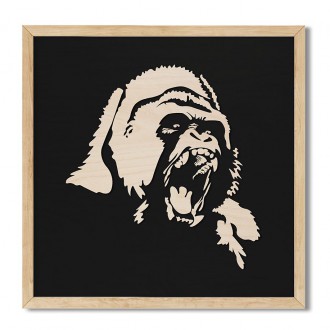 Dřevěný 3D obraz Gorilla