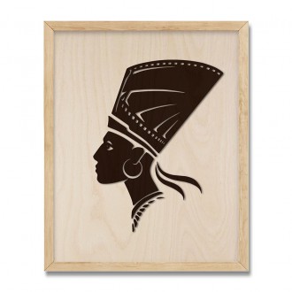 Dřevěný 3D obraz Nefertiti