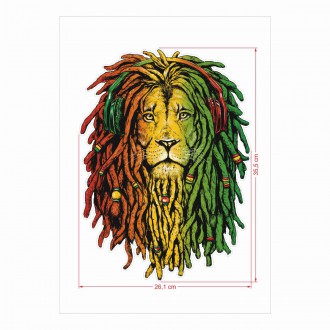 3D Samolepka Rastafariánský lev