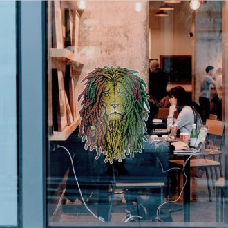 3D Samolepka Rastafariánský lev