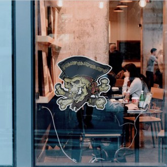 3D Samolepka Pirátská lebka