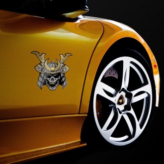 3D Samolepka Samurajská přilba lebka