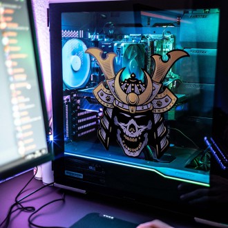 3D Samolepka Samurajská přilba lebka