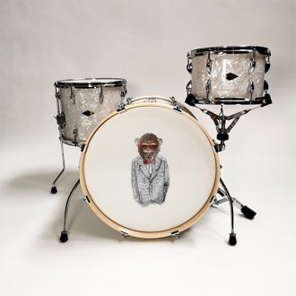 3D Samolepka Šimpanz s červenými brýlemi