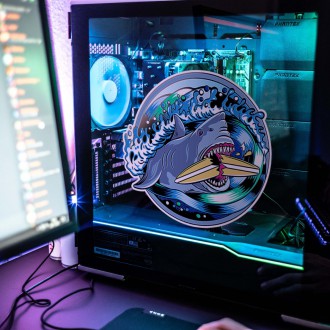 3D Samolepka Žralok se surfem