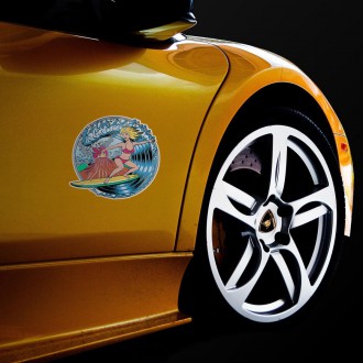 3D Samolepka Serfující dívka