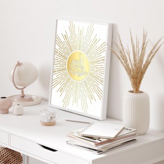 Slunce 3D Zlatý Plakát