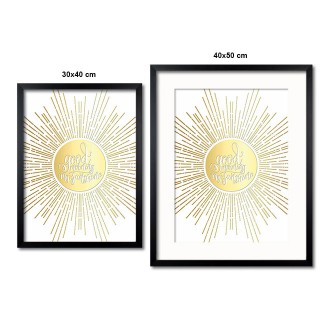 Slunce 3D Zlatý Plakát