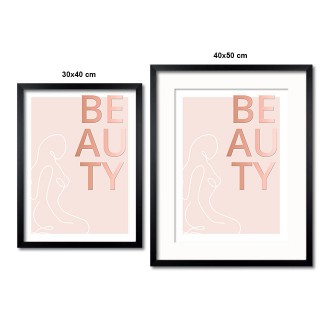 Krása 3D Růžový metalický Plakát