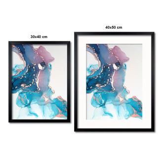 Abstraktní umění 3 3D Růžový metalický Plakát