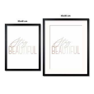 Stay beautiful 3D Růžový metalický Plakát