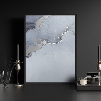 Abstraktní umělecká malba 2 3D Stříbrný Plakát