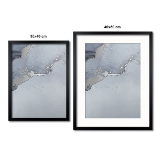 Abstraktní umělecká malba 2 3D Stříbrný Plakát