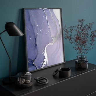 Abstraktní umělecká malba 3 3D Stříbrný Plakát