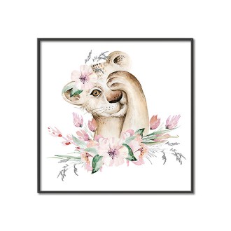 Lvíče v květinách dětský Plakát