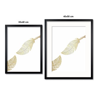Zlaté peří 3 3D Zlatý Plakát