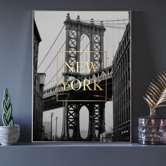 New York 3D Zlatý Plakát