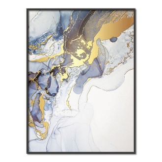 Abstraktní tekutá umělecká malba 2 3D Zlatý Plakát