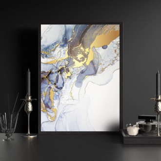 Abstraktní tekutá umělecká malba 2 3D Zlatý Plakát