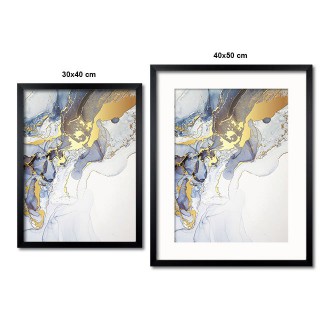 Abstraktní tekutá umělecká malba 2 3D Zlatý Plakát