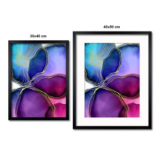 Abstraktní akvarelová skvrna 3D Zlatý Plakát