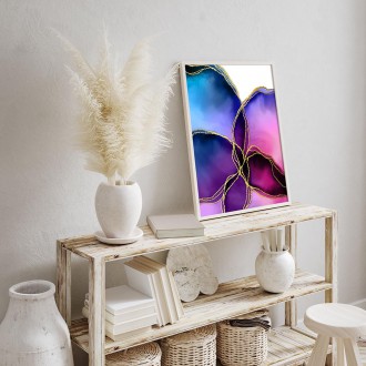 Abstraktní akvarelová skvrna 2 3D Zlatý Plakát