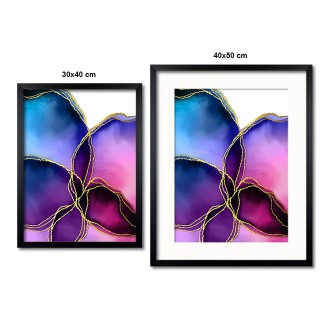 Abstraktní akvarelová skvrna 2 3D Zlatý Plakát