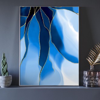 Abstraktní akvarelová skvrna 4 3D Zlatý Plakát