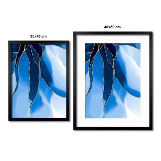 Abstraktní akvarelová skvrna 4 3D Zlatý Plakát