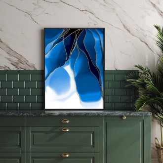 Abstraktní akvarelová skvrna 6 3D Zlatý Plakát