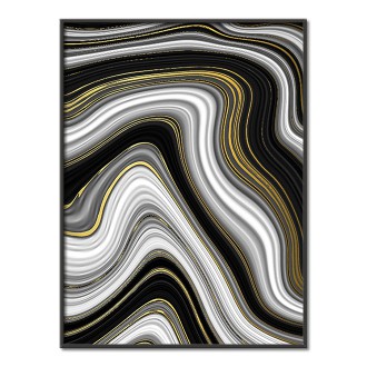 Černobílá textura mramoru 2 3D Zlatý Plakát