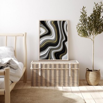 Černobílá textura mramoru 3 3D Zlatý Plakát