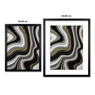 Černobílá textura mramoru 3 3D Zlatý Plakát