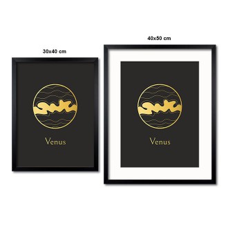 Vintage Venuše s černým pozadím 3D Zlatý Plakát