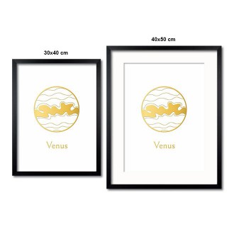Vintage Venuše s bílým pozadím 3D Zlatý Plakát