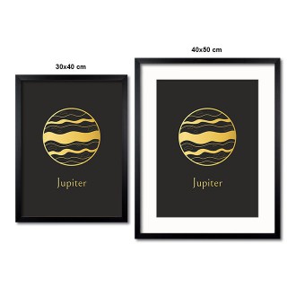 Vintage Jupiter s černým pozadím 3D Zlatý Plakát