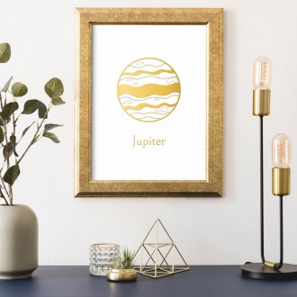 Vintage Jupiter s bílým pozadím 3D Zlatý Plakát