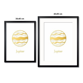 Vintage Jupiter s bílým pozadím 3D Zlatý Plakát