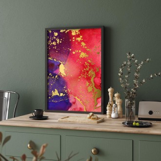 Tekutá umělecká malba alkoholovým inkoustem 3D Zlatý Plakát