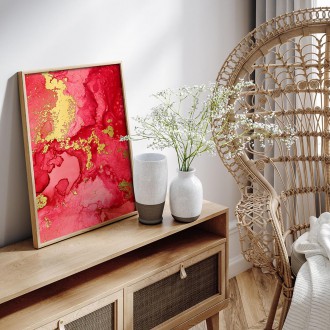 Tekutá umělecká malba alkoholovým inkoustem 2 3D Zlatý Plakát