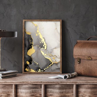 Černá tekutá umělecká malba inkoustem 2 3D Zlatý Plakát