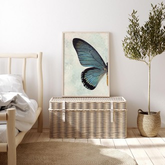 Azurový motýl 3D Zlatý Plakát